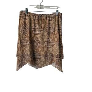 Wrap Around by Wrapper‎ Y2k Skirt XL Paisley Boho Handkerchief Hem Made in USA